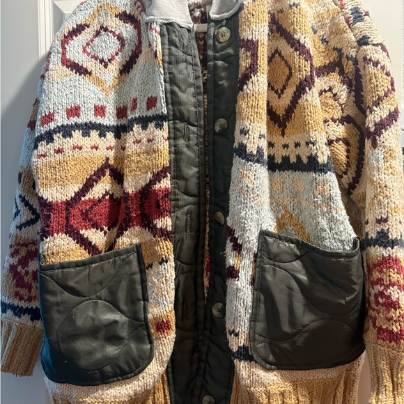 Free People Home Spun Cardi Small Women with Hood - Picture 2 of 8